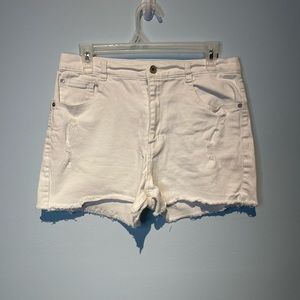 Wallflower Mom Jean High Rise Denim Shorts Womens Color White Size 11 EUC
